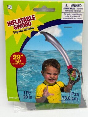 Inflatable Sword - 29 Inches - Amscan - For Kids Aged 3+ - Pool Toy Or Costume A
